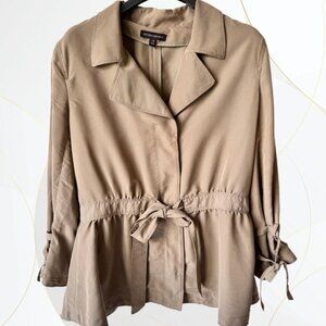 Banana Republic Tie Front Short Flowy Trench Overshirt